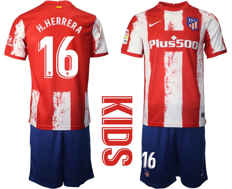 Youth 2021-2022 Club Atletico Madrid home red #16 Nike Soccer Jersey